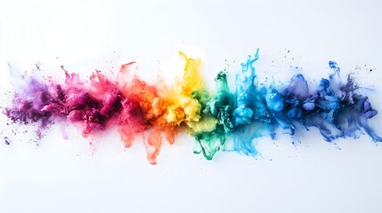 Vibrant watercolor banner celebrating diversity and pride in colorful splashes for LGBTQ+ awareness and pride month celebrations