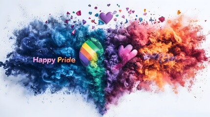 Celebrate diversity and love with vibrant colors in an artistic display for Pride Month and LGBTQ+ awareness