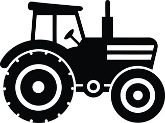 Classic American Farm Tractor Silhouette Minimalist Bold Design