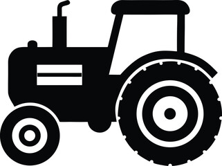 Classic American Farm Tractor Silhouette Minimalist Bold Design