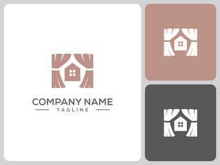 curtain logo vector design
