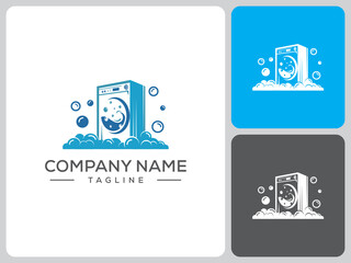 washing machine logo vector design