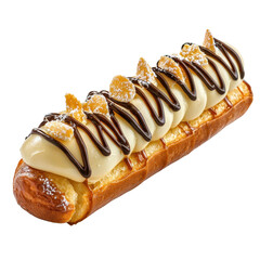 Delectable Creamy Pastry with Rich Chocolate Drizzle and Tasty Crunchy Toppings Perfect for Dessert...