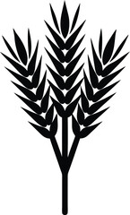 Minimalist Black Wheat Sheaf Silhouette Rustic Farm Graphic