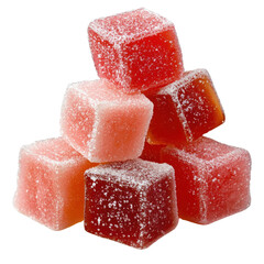 Colorful and Sugary Fruit-Flavored Gelatin Cubes Stacked on Top of Each Other, Perfect for Dessert Displays or Sweet Treat Promotions