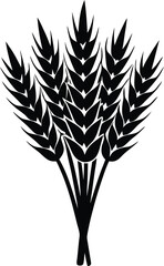 Minimalist Black Silhouette of a Wheat Sheaf Rustic Farm Design Element