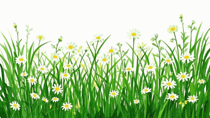 Blooming Meadow Wash: Watercolor Wilds flower field isolated vector illustration svg