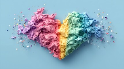 Heart radiating love with pride flag colors representing diversity and acceptance during Pride Month