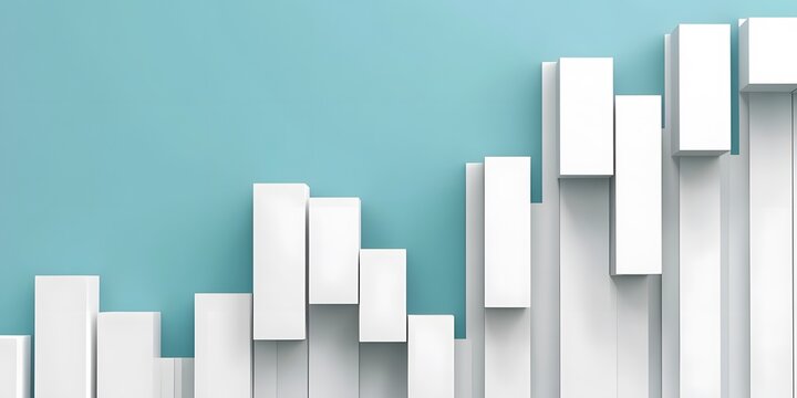 Abstract geometric design with ascending white shapes.