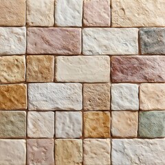 Fototapeta premium Soft Beige Glazed Tiles in Repeating Pattern for Interior Decor