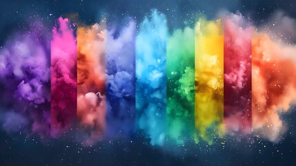 Celebrate diversity with vibrant watercolor splash background representing pride month and LGBTQ values through a colorful display of rainbow hues