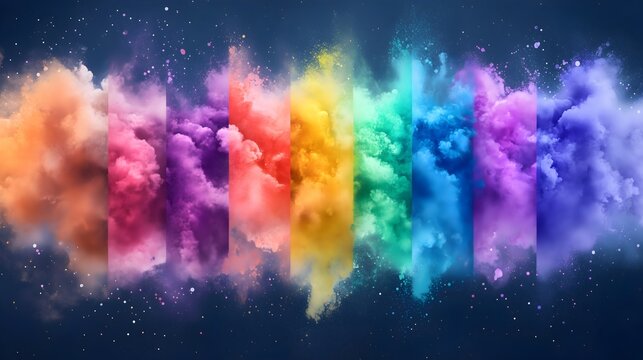 Celebrate diversity and love with vibrant watercolor splash showcasing pride month, filled with colors of the rainbow flag
