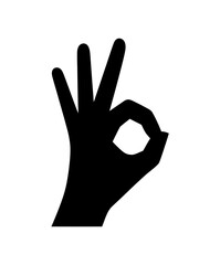 Ok hand gesture vector perfect symbol black sign