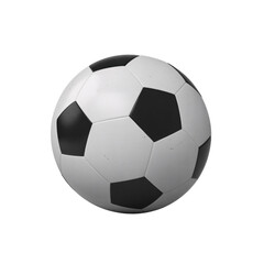 Fototapeta premium Classic black and white soccer ball isolated on transparent background for sports and game design use.