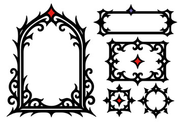 Elegant gothic vector decorations featuring ornate frames and intricate designs perfect for various creative projects