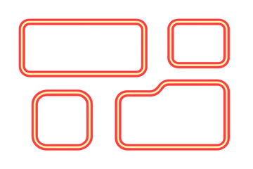 Modern vector illustration of diverse shapes with red outlines suitable for various design projects and creative applications