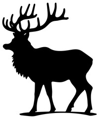 minimalist vector silhouette of a elk