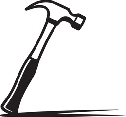 Hammer icon. Black, minimalist icon isolated on white background. Hammer simple silhouette. Web site page and mobile app design vector element.