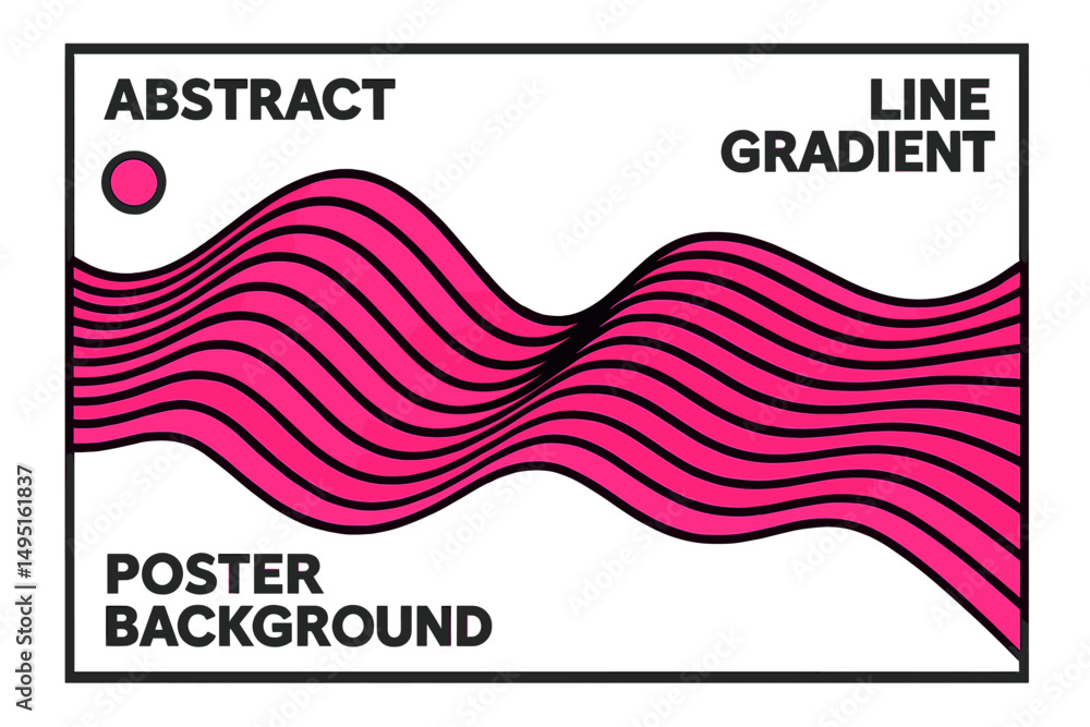 Poster modern vector illustration of abstract pink wave lines with a gradient effect suitable for poster ba