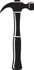 Hammer icon. Black, minimalist icon isolated on white background. Hammer simple silhouette. Web site page and mobile app design vector element.