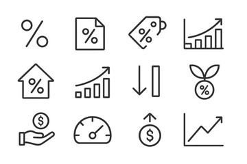 Modern vector illustration depicting finance concepts including growth, investment, and savings in a minimalist style