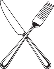Knife, fork. Sign. Vector.