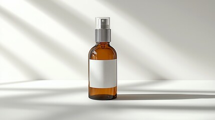 Amber glass spray bottle mockup