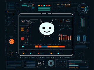 Fototapeta premium Happy AI Dashboard