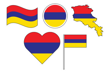 set of badges with flag of Armenia 
vector illustration