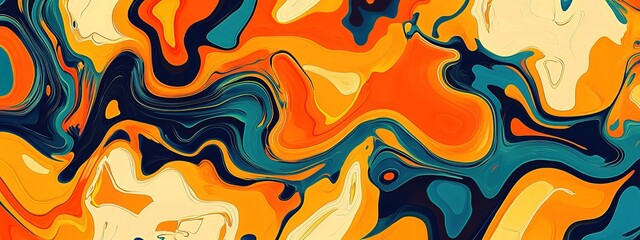 Obraz premium Abstract Painting Color Texture With Orange and Teal Colors Modern Futuristic Pattern Colorful Background 