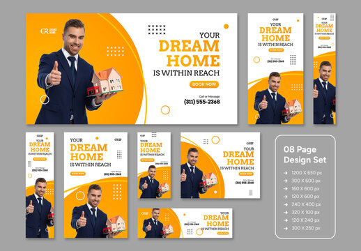 Real Estate Agency And Realtor Web Ad Banner Set