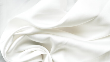 Naklejka premium Delicate wrinkled white silk with airy folds and minimalistic shine