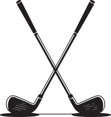 Pair of iron or wedge golf club flat vector icon for sports apps and websites