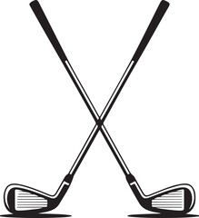 Pair of iron or wedge golf club flat vector icon for sports apps and websites