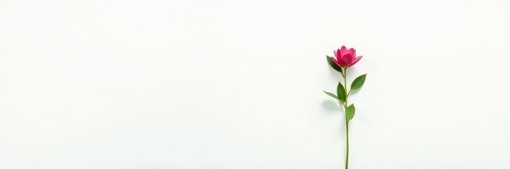 Fototapeta premium Single stem of a flowering plant on a white background, nature, botany, plant life
