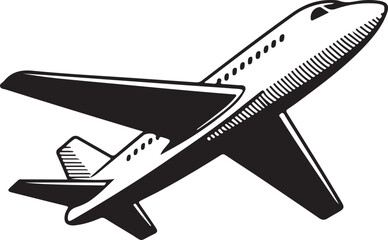 Airplane passenger travel silhouette icon. Aeroplane vector icon aircraft isolated symbol shape