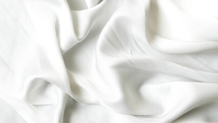 Shiny white silk background with luxury folds and flowing shapes