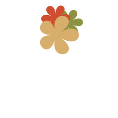 Simple White Vase with Colorful Flowers Illustration