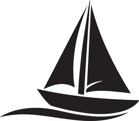 Sailboat icon, logo isolated on white background