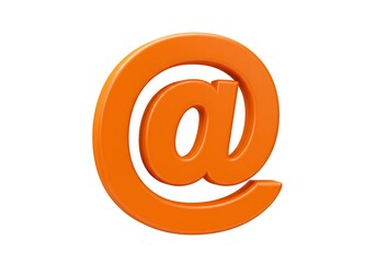 Fototapeta premium Orange at symbol on white background for email communication and internet use