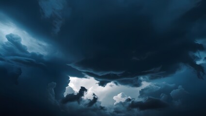 Obraz premium Dramatic Dark Stormy Clouds With Moonlight Breaking Through