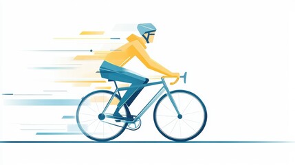 Fototapeta premium Cyclist in motion speed and style.