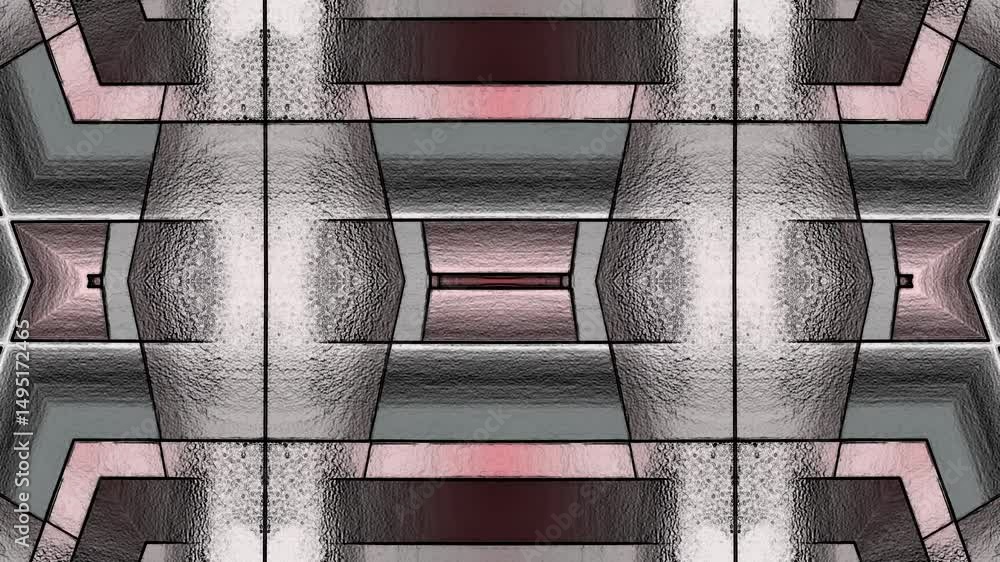 Poster abstract geometric pattern with layered colors creating a visually striking design