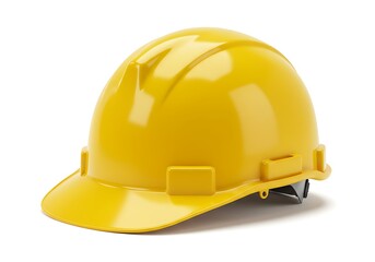 Fototapeta premium Isolated yellow hard hat on a white background, safety equipment for construction