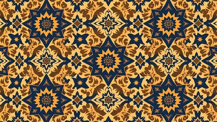 seamless pattern with golden ornament Illustration for Textile and Decor Design