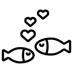 하트 물고기 아이콘
