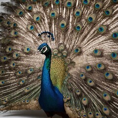Obraz premium peacock with feathers out