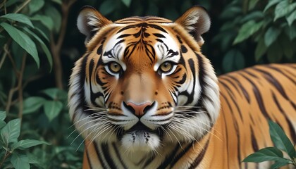 Captivating Portrait of a Tiger with Striking Gaze in its Natural Habitat