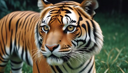 Majestic Bengal Tiger Portrait: Captivating Gaze in Natural Habitat