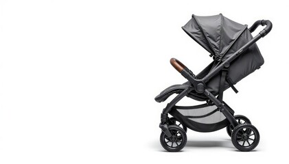 Intricate line art stroller pattern, dark grey on white, drawing, sketch, modern